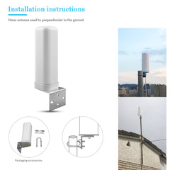 LTE Omnidirectional Antenna 600-2700MHz 3dBi Outdoor Omni Antenna for Cell Phone Booster External Use with SMA-Female