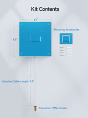 4G LTE 5G Indoor Panel Antenna High Gain 6-8dBi 698-2700Mhz Large Coverage Directional Antenna with SMA-Female Connecter for Signal Booster Cellular Repeater